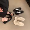 Thick-soled Flip-flops Shoes Women's Shoes Wear 2025 New Summer Soft-soled Shit-stepping Sandals Beach Sandals