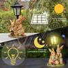 Outdoor Solar Rabbit Family Resin Statue - Courtyard Path Lighting Decoration