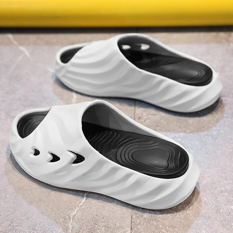 Мужские большие тапочки, летние легкие сандалии, шлепанцы с облаками, толстые тапочки на платформе, ванная комната, мягкая подошва из ЭВА