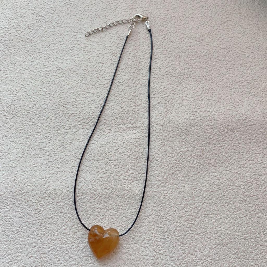 Adjustable Heart Pendant Necklace Colorful Heart Pendant Necklace Fashionable Choker Neck Adornment for Parties