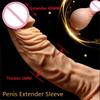 2 Size Reusable Condoms Extender Penis Sleeve Silicone Dildo Condom Sex Toys for Men Delay Ejaculation Cock Ring Intimate Goods