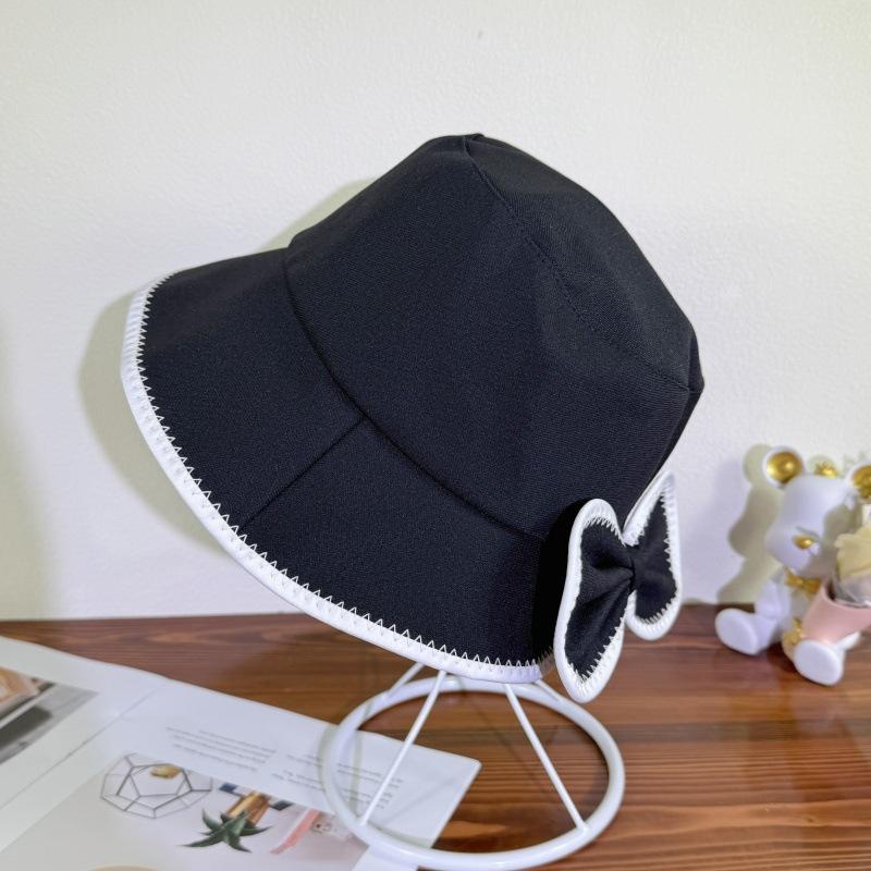 Korean Version Women's Bow Fisherman Hat Summer Sun Protection and Shading Sun Hat