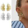 1 пара женских серег-гвоздиков в форме солнечного цветка, полые нержавеющие серьги с гальваническим покрытием, противоскользящие, противоаллергические, легкие украшения для ушей, ювелирные изделия, гладкие серьги-гвоздики
