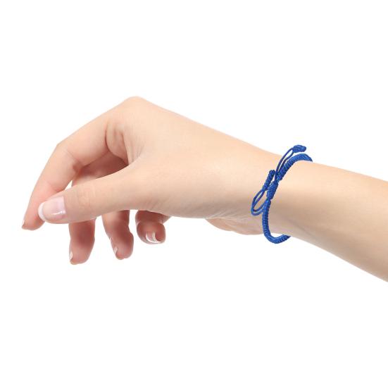 Unisex Hand Rope Adjustable Handmade Braided Solid Color Thick Anti-break Lightweight Stackable Wristband Symbolic Colors