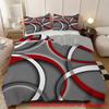 Gray Stripe Arc 3D Bedding Set Visual Effects Print Soft Quilt Cover Set Geometry Stripe Line Comforter Bedding Cover Pillowcase