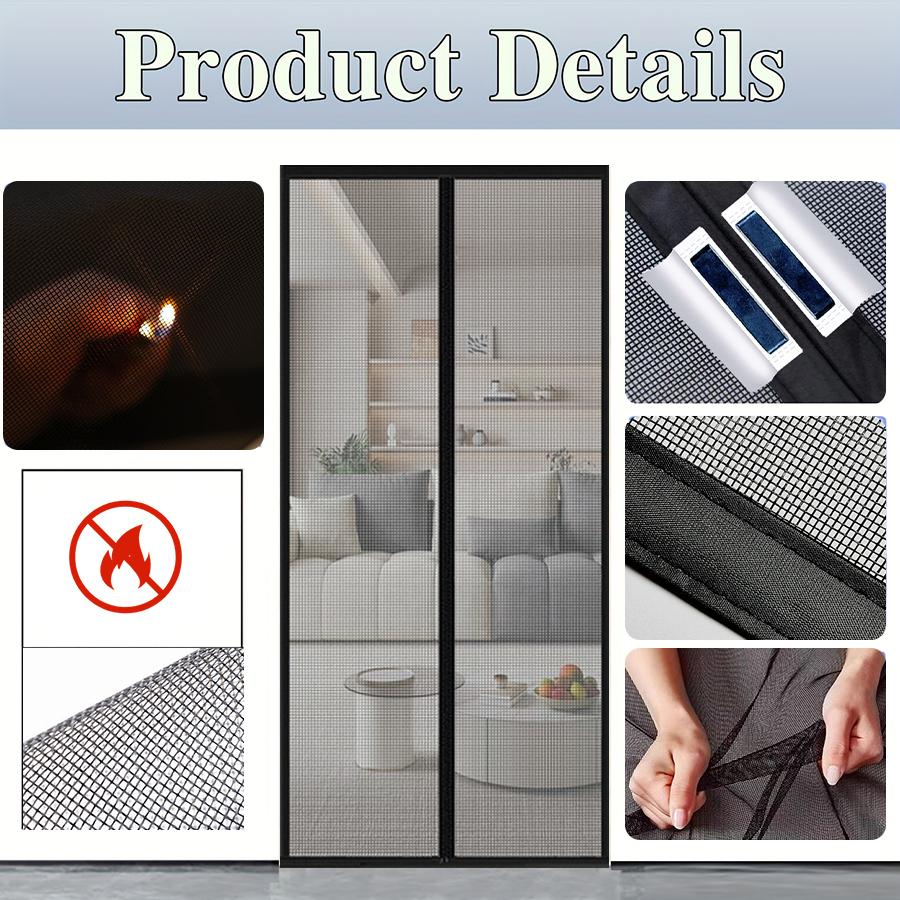 Сверхпрочная магнитная сетка для двери, москитная сетка, разделительная перегородка с функцией Hands Free, бесшумная полосатая дверная занавеска для вентиляции спальни
