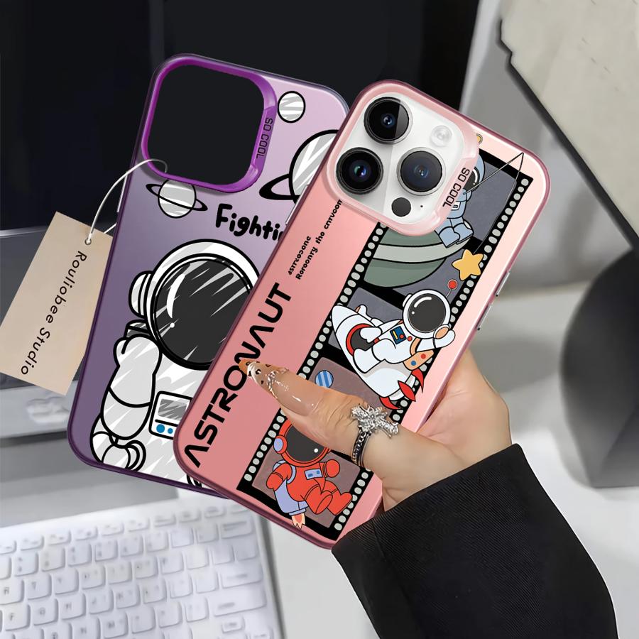 Аниме Чехол Астронавт для iPhone 17 Pro Max 14 15 Plus 12 Air 13 Pro 16 XS 11 XR Задняя Крышка Телефона