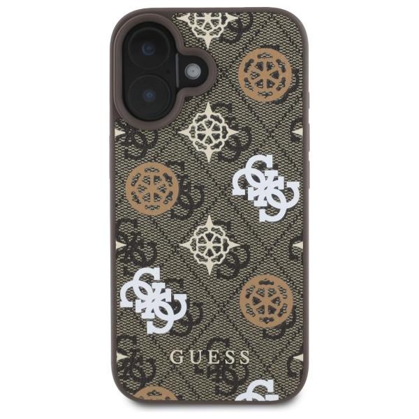 Etui do iPhone 16 Guess Hardcase Peony MagSafe Brązowy