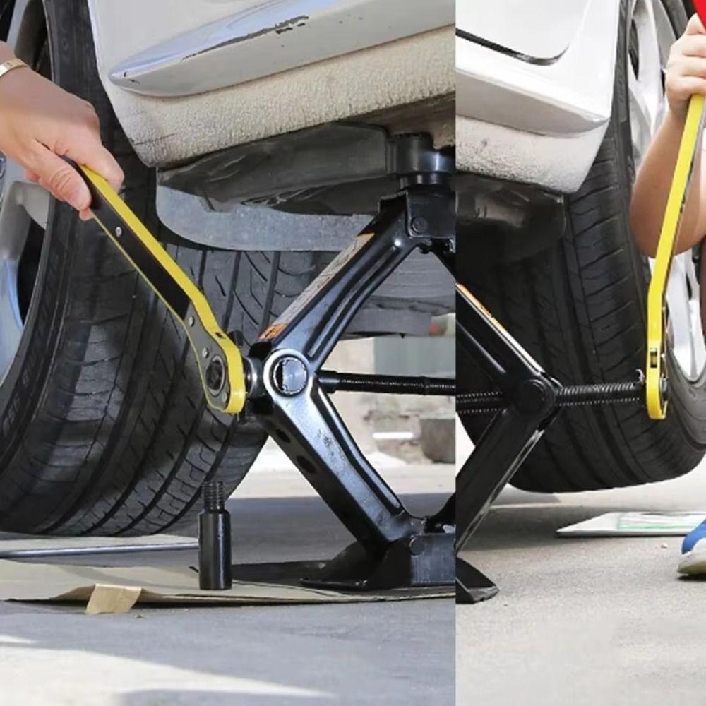 Long Handle Labor-saving Jack Dual-Direction Forward And Reverse Scissor Jack Cross Design 360° Rotation Ratchet Wrench