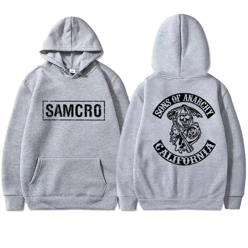 Anarchy Freedom Harajuku Punk Double sided Printed Hoodie for Men and Women Casual Hip Hop Street Wear Neutral Fleece Sweatshirt