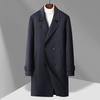 New Men's Double-sided Woolen Medium and Long Suit Collar Double-breasted Woolen Coat Simple Men's Korean Coat