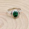 Женское кольцо с камнем Handamde из стерлингового серебра 925 пробы с малахитом