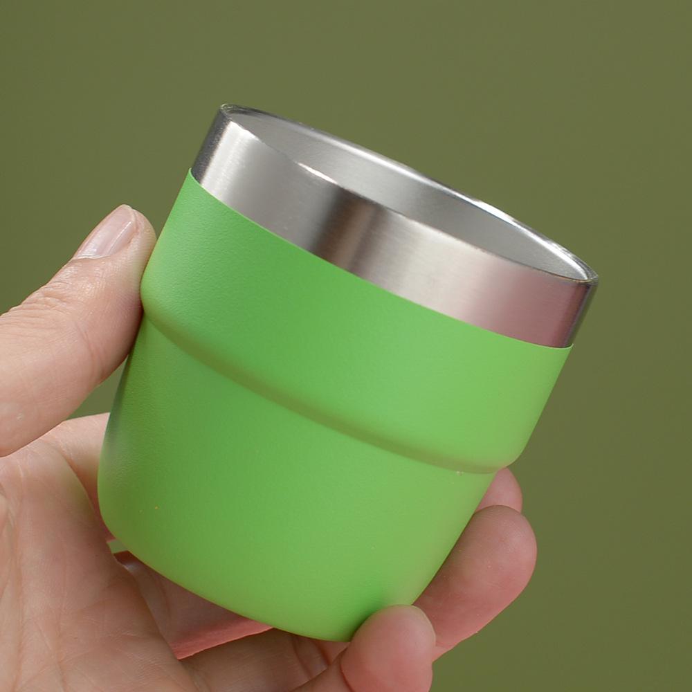 Мини-термос Rambler 4 унции для трансграничной торговли: Двухслойная вакуумная кофейная кружка из нержавеющей стали 304, для горячих и холодных напитков