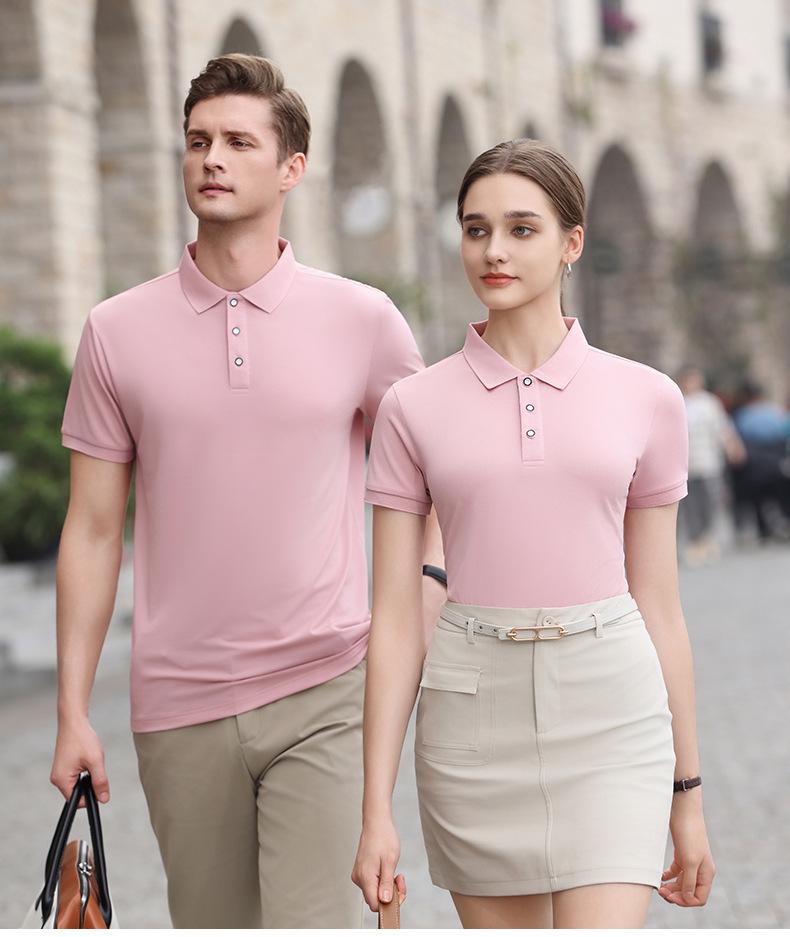 Поло с коротким рукавом из ледяного шелка с вышивкой на заказ - Униформа для бизнес-команды с отложным воротником.