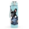 1PC French Bulldog Pocket Print 750ml Color Plastic Sports Water Bottle Leakproof Flip Straw Lid Suitable for Sports Office Home Use