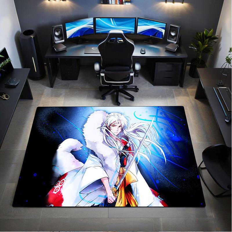 Sesshoumaru  Carpet Office Decorative Carpet For Living Room Bedroom Door Mat Floor Rug Computer Chair Area Rug perfect holiday gift