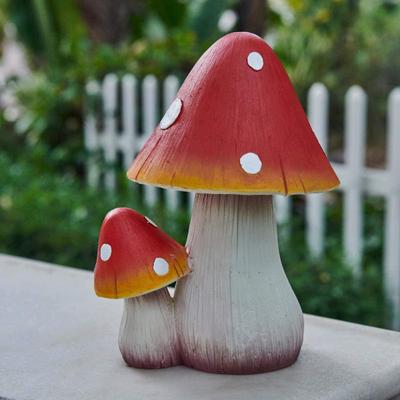 Украшение-гриб, Фигурка для сказочного сада - Наружное украшение, Фигурка-украшение для грибного сада, Любимое наружное украшение гнома, Статуэтка гриба (красный