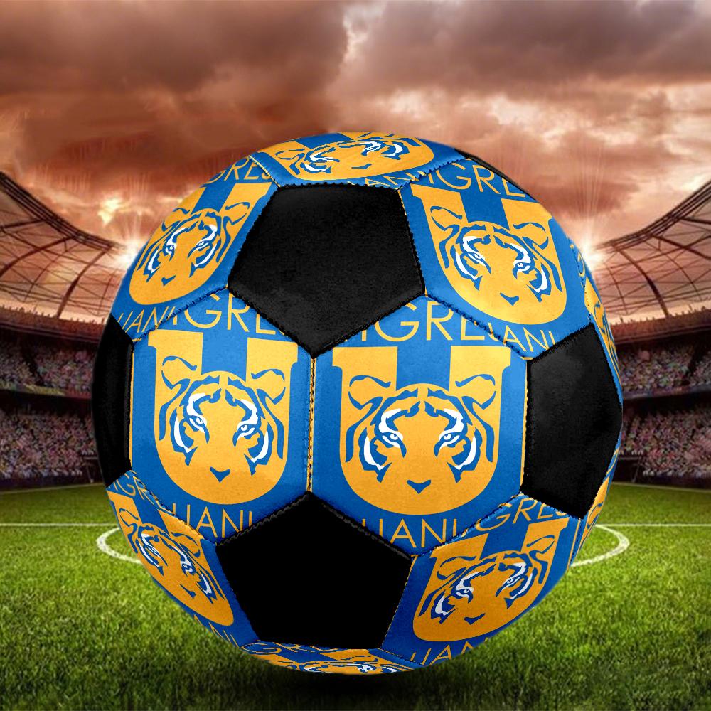 Tigres UANL Indoor Soccer Ball Colorful Machine Stitched PVC Size 5 Team Training Competition Ready Durable High-Bounce Cool Sports Gift