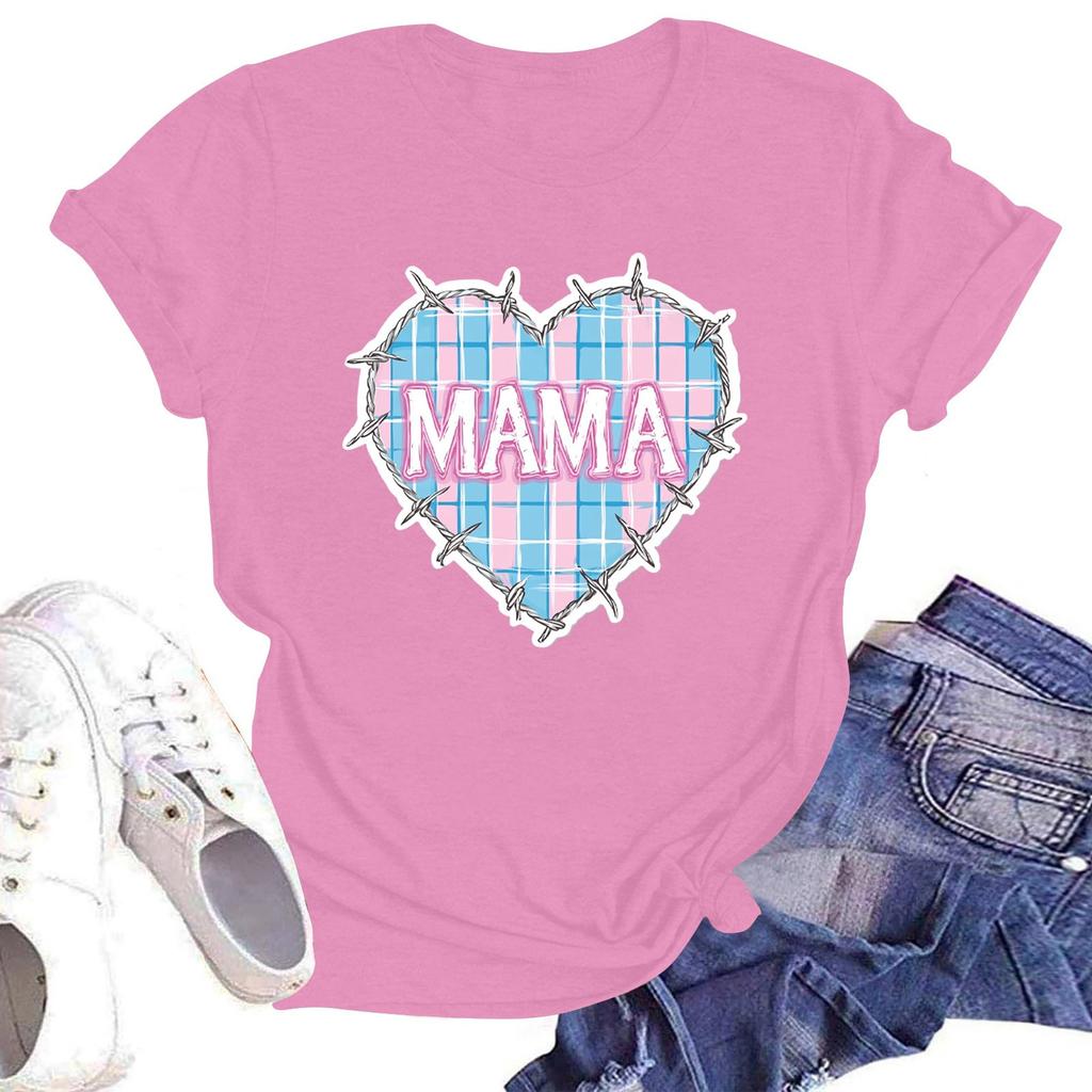 Женская повседневная футболка с круглым вырезом и короткими рукавами с принтом