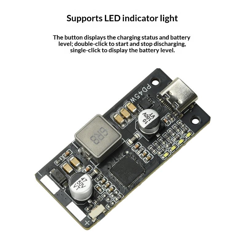 1 шт. Зарядное устройство для литий-ионных/LiFePO4 аккумуляторов Type-C USB PD3.1 Быстрая зарядка 45 Вт 2S 3S 4S 5S 6S Модуль зарядного устройства/разрядника для литиевых батарей