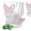 Ecarla Szklanka Z Falowanymi Ściankami Motyl Róż 260Ml Szk161