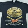 Винтажная футболка Baltimore Orioles Мужская Размер L Черная С Графикой Бейсбол MLB Бита 90-е