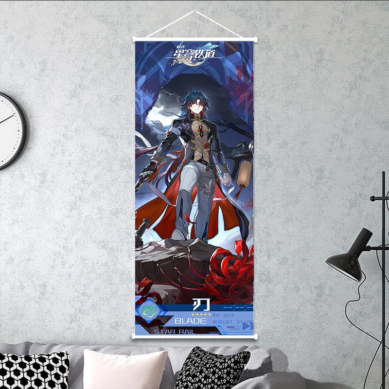 25x75 см Honkai Star Rail подвесная картина Kafka DanHeng персиковая кожа декоративный свиток