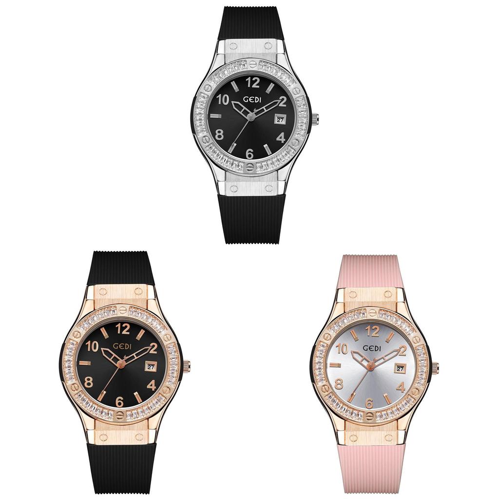 Fashion Silicone Quartz Watch For Ladies With Date Display And Water Resistance