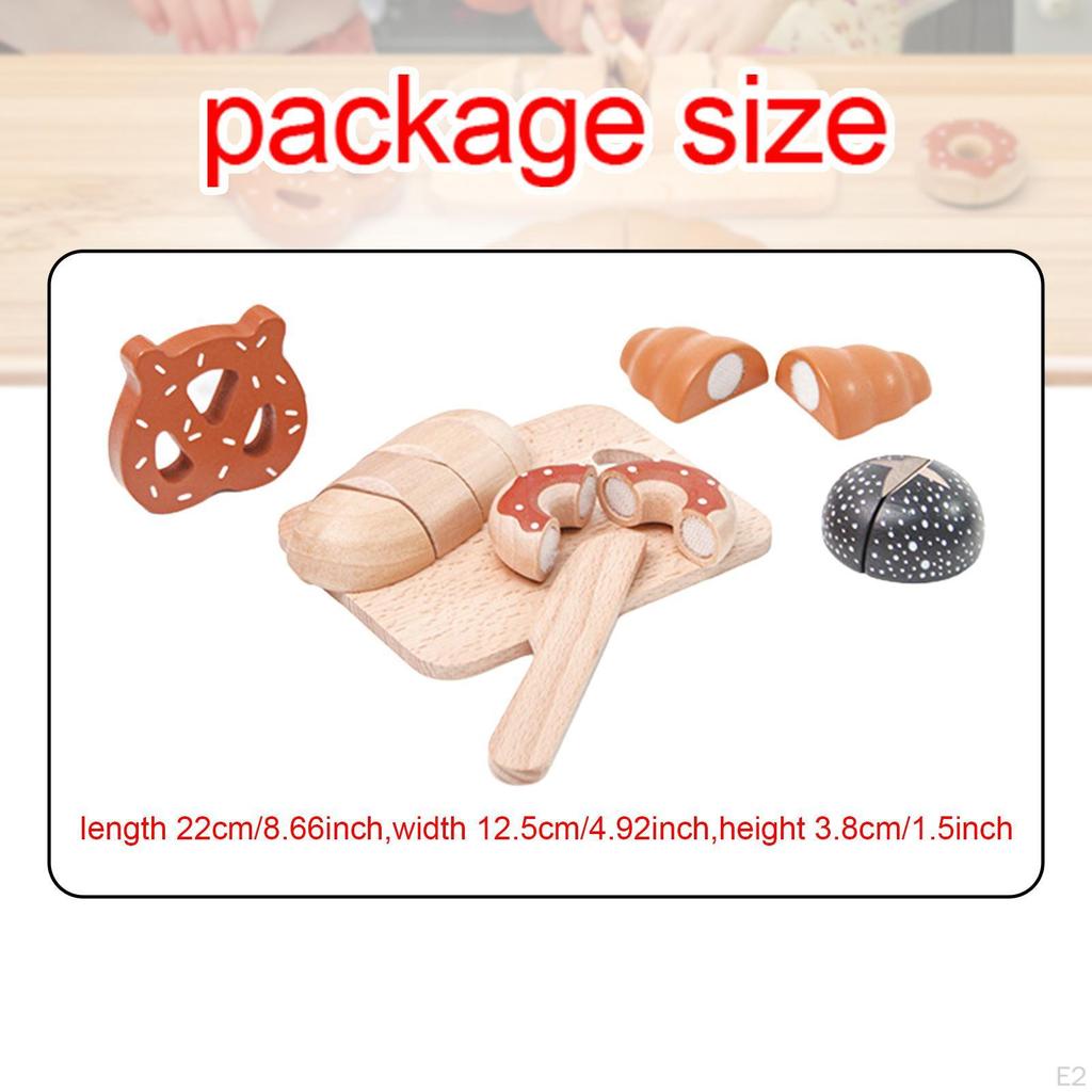 Kids Wooden Cutting Play Foods Toy Pretend Motor Skill Preschool Sharing Kitchen Playset