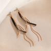 Trendy Temperament Tassels Chain Stainless Steel Drop Earrings For Women Korean Fashion Elegant OL Style Female Earring Jewelry