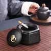 Black Ceramic Ashtray Vintage Home Living Room Tea Table Ceramic Ashtray with Lid Bar Office Decoration Supplies Ashtray