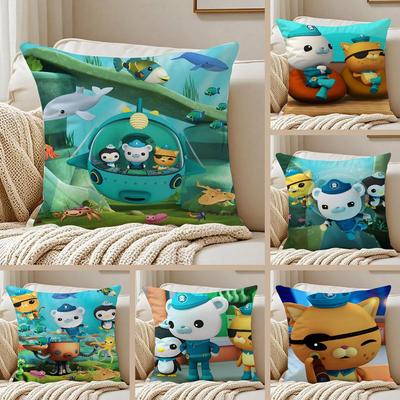 Мультяшная Анимация Милый Октонавты Наволочка Защита от пылевых клещей Наволочка Невидимая молния Шелковистый Короткий плюш Чехол на подушку для дивана