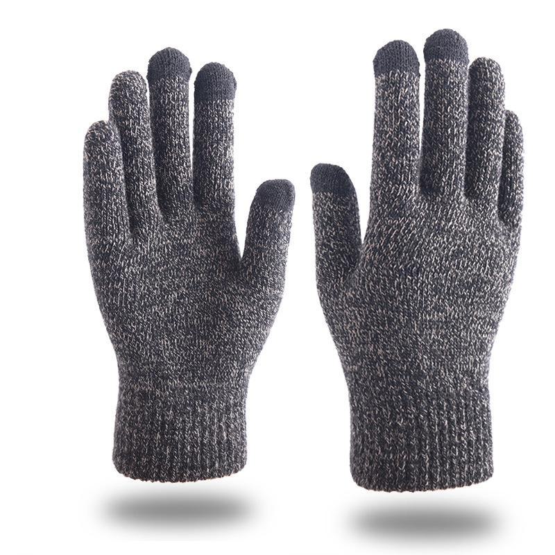 Cozy Knitted Split-Finger Wool Gloves for Autumn & Winter – Thick, Warm, Touchscreen-Friendly