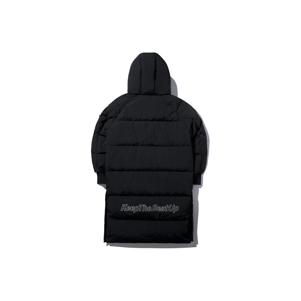 Женская водоотталкивающая удлиненная пуховая куртка с капюшоном Li Ning верхняя одежда Черная AYMP058-3