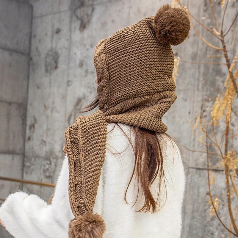 Зимние комплекты из шарфа и шапки, теплая шапка, модная вязаная шапка, женская зимняя накидка, толстый комплект из шапки и шарфа, украшение для бала