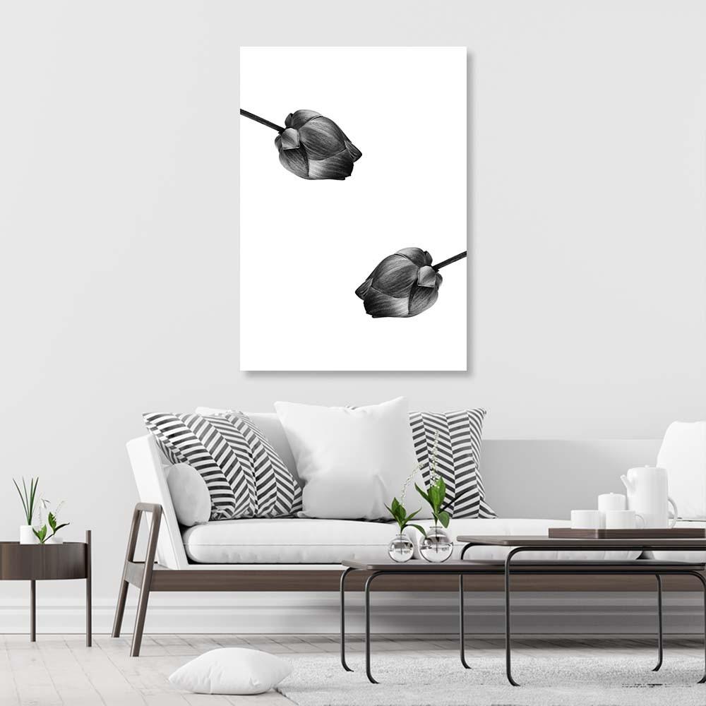 Canvas print, Two grey flowers