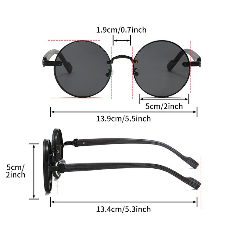 Винтажные круглые солнцезащитные очки Модные классические градиентные уличные очки Трендовый роскошный бренд Дизайнерские солнцезащитные очки с металлической оправой