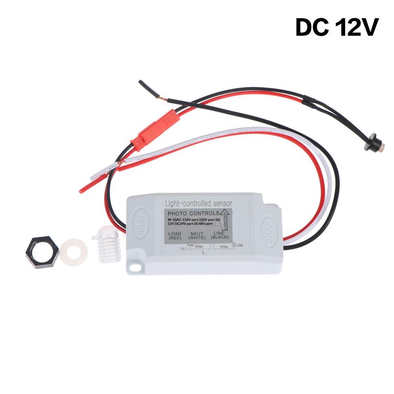 Dc12V 24V Ac100-260V Outdoor Light Control Photoelectric Sensor Switch Rainproof Lightningprotection Intelligent Light Sensor