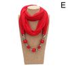 Women's Solid Color Necklace Collar Scarf Beads Pendant Autumn Winter Scarves Warm EMA