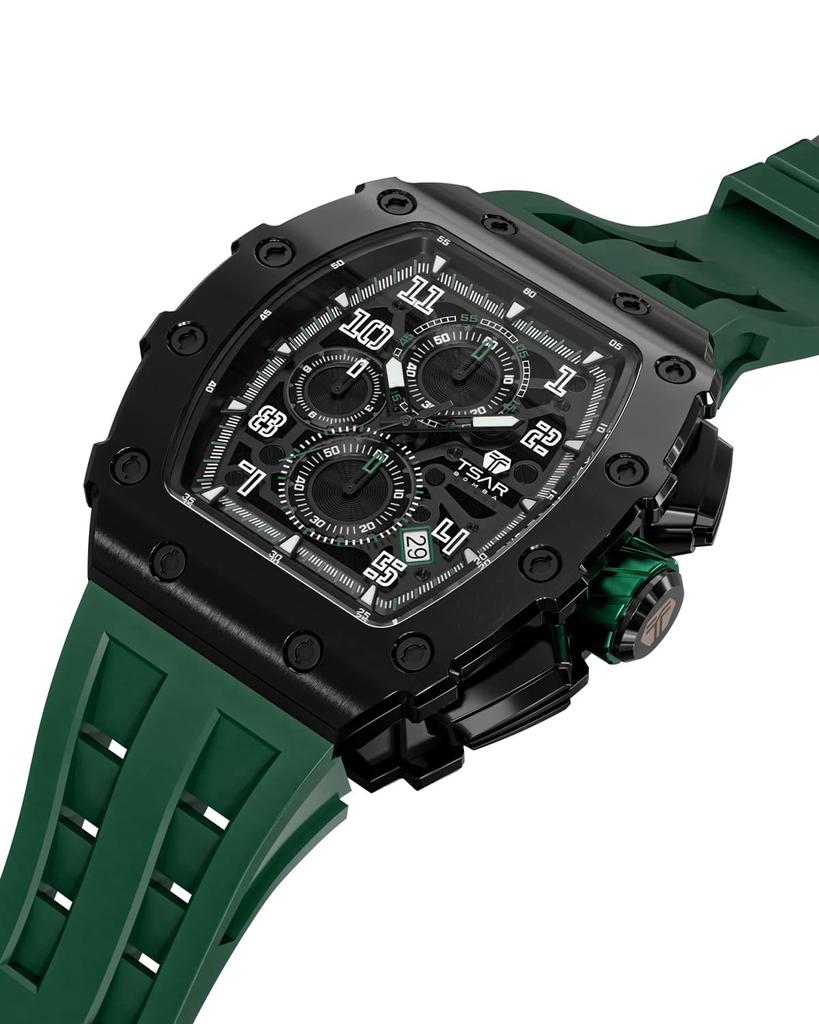 Часы TSAR BOMBA 50M Водонепроницаемые часы Простые и классические часы с циферблатом Tonneau Роскошный силиконовый ремешок из сапфирового стекла и корпус с японским механизмом для мужчин