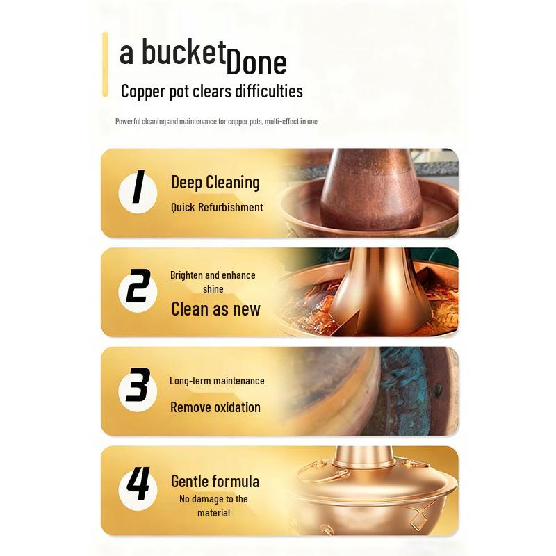 Copper Pot & Brass Cleaner: Verdigris Remover, Surface Polisher, Rust Remover.