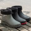 Модный тренд дождевая обувь мужская взрослая носка нескользящая водонепроницаемая обувь короткие повседневные резиновые сапоги студенческая резиновая обувь лето