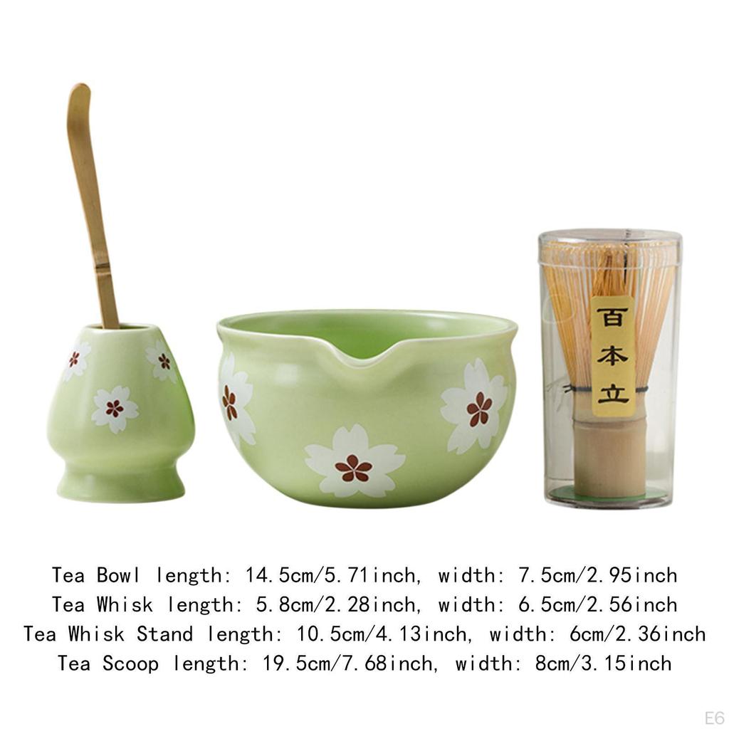 Набор для матча из 4 предметов с венчиком и ложкой для приготовления чая