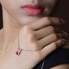 BELLA BOX New Sweet Fashion Bow  Rose Red Color Pendant Clavicle Chain For Women Charm Wedding Engagement Fine Jewelry