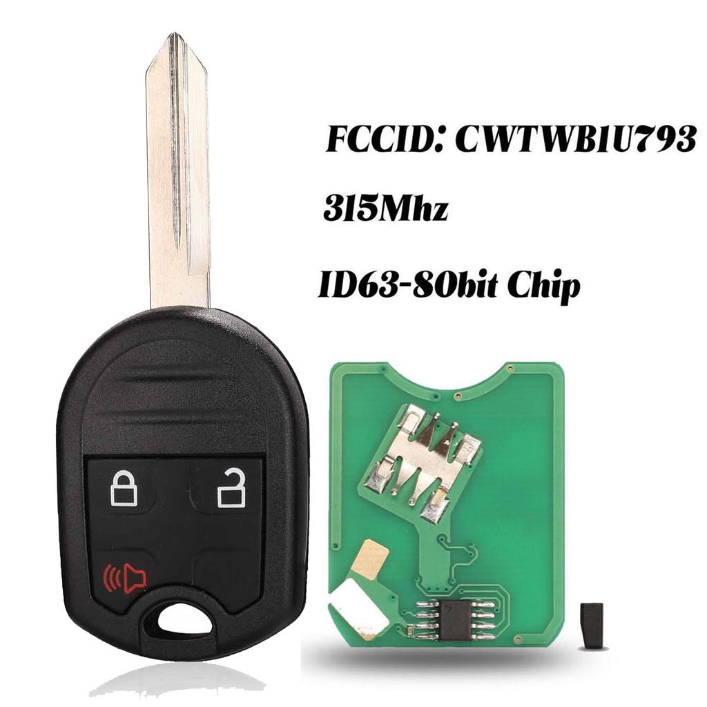 jingyuqin Remote Car Key Fob For Ford Expedition Explorer Taurus Flex 315/433 MHz 4D63-80bit Chip FCCID: CWTWB1U793/OUCD6000022