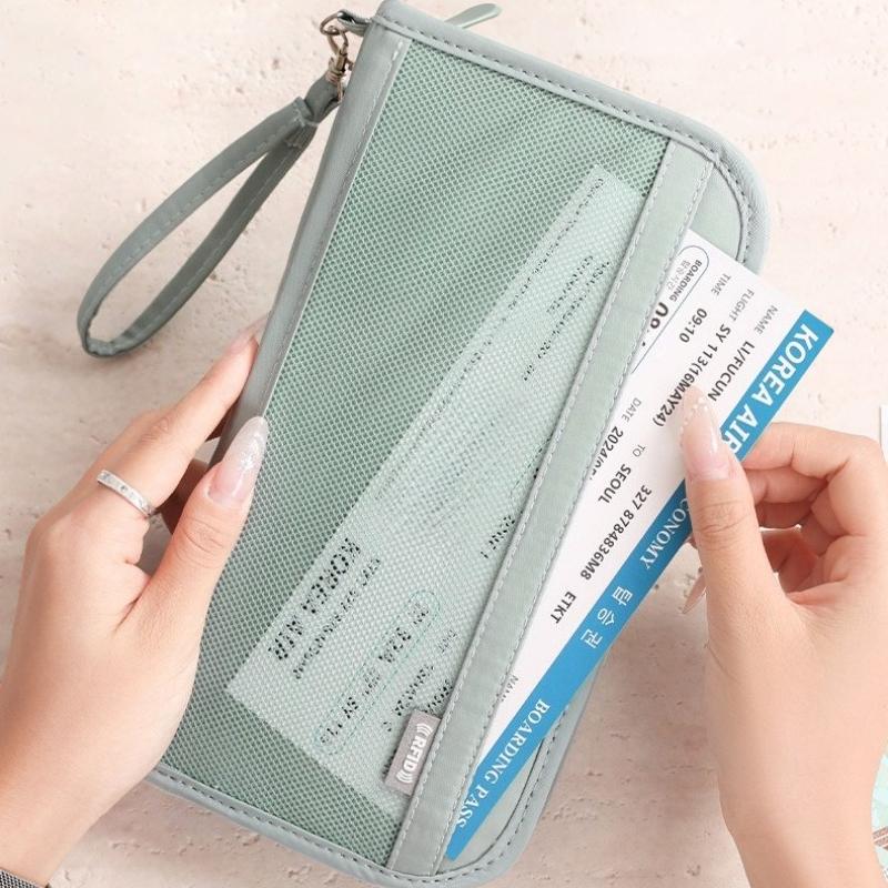 Сумка для паспорта Документы Карта посадочного талона Сумка RFID Портативная для путешествий Ткань Оксфорд Сумка для хранения Многофункциональная Защитная обложка для паспорта Кошелек