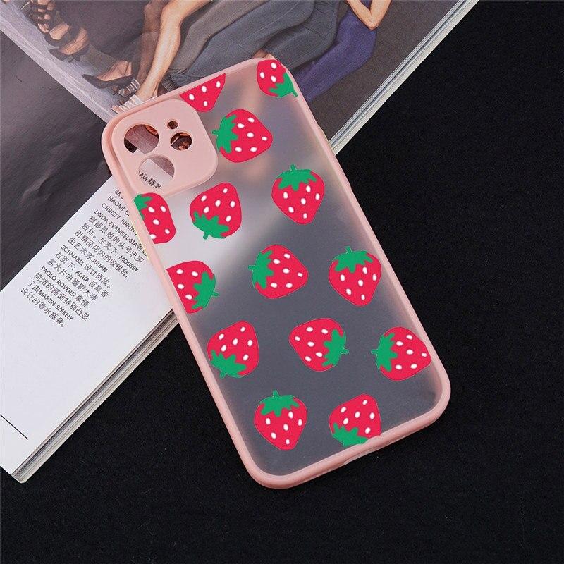 Милый Чехол для Телефона с Фруктом Авокадо для IPhone 18 13 11 12 Pro Max X XS XR SE20 7 8 Plus Клубника Вишня Прозрачный Жесткий Матовый Чехол Fundas