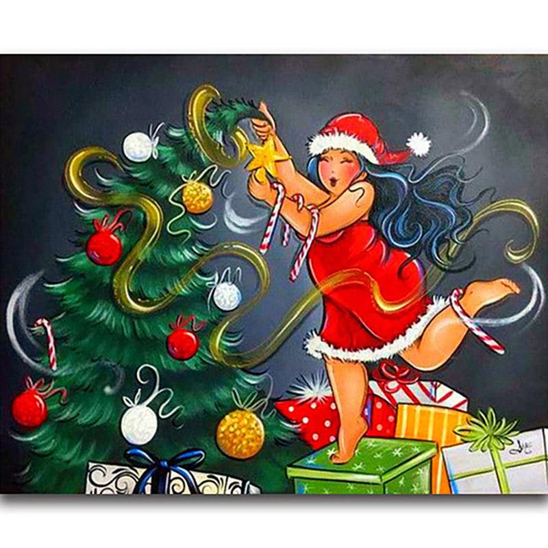 Полный круглый бриллиант 5D DIY сексуальная женская алмазная живопись мультфильм толстая леди Алмазная вышивка крестиком мозаика домашний декор