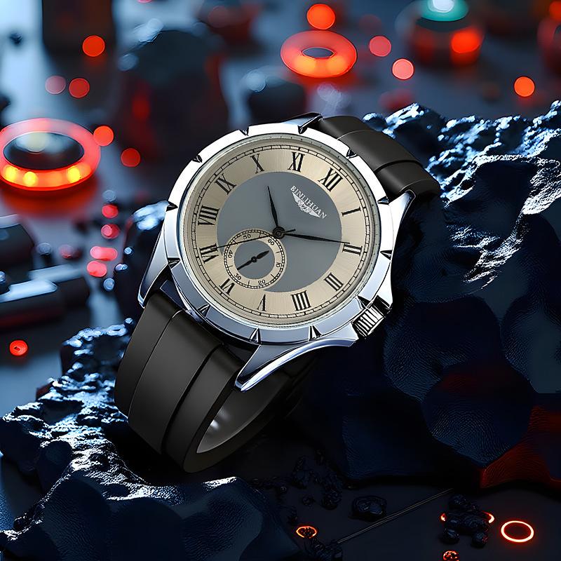 Men's Watch Classic Handsome Fashion Silicone Band Quartz Watch