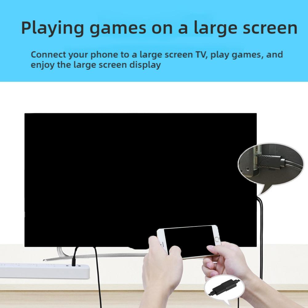 2 In 1 USB To Compatible HDTV Adapter Cable 1080P TV Projector HD AV for iphone Displays i R2X0